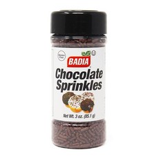 Badia 초콜릿 스프링클 85g(3온스) - 케이크 쿠키 컵케이크 도넛 아이스크림 및 음료용 달콤한 바삭한 디저트 토핑, Badia 초콜릿 스프링클, 85g(3온스) - 케이크, 85g