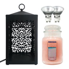 STELLAR 蠟燭加熱器 黑色+香氛蠟燭 L號+燈泡 2入, 粉紅色的沙子