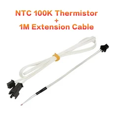 쿠쿠스토어 3DSWAY 프린터 부품 HT-NTC SM 플러그가 있는 서미스터 카트리지 센서 고온 V PT100 핫엔드 ohm, 06 Glass head 1M Cable