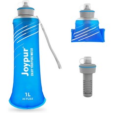 Joypur 戶外運動濾水軟水壺 1公升 輕量便攜 登山露營跑步適用, Blue, 10個