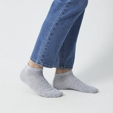 [JAJU] 자주 남 코튼 스니커즈 양말 5족_멜란지 그레이
