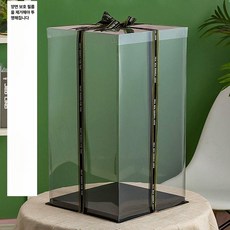 투명케이크 케이스 대형사이즈 투명 포장 상자 박스, 1개, 완전 투명 블랙