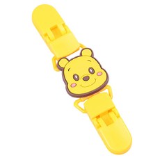 KIDS PARK 雙頭防掉夾 可愛造型奶嘴夾 嬰兒奶嘴防掉鏈 安全材質 多款可選, 2歲以下, 維尼, 1個