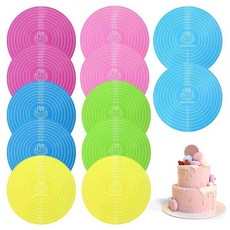 Kifmurase 실리콘 베이킹 매트 12개 30.5cm(12인치) 원형 매트 케이크 턴테이블 스탠드용 측정 반죽을 굴릴 수 있는 재사용 가능한 쿠키 논스틱 및 내열성, Kifmurase 실리콘 베이킹 매트 12개, 30.5