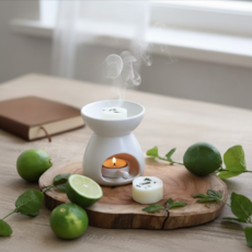 四季春香氛融蠟禮盒 4入香氛蠟塊+融蠟燭燈, White