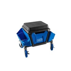 자동차 광택 세차 작업 의자 수납형 이동식 롤링 체어 썬팅 시공 정비소 툴박스 시트