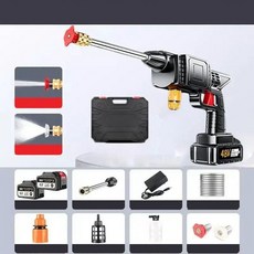 고압 세차건 물총 충전식 스프레이 분사기 자동차 가정 휴대용, 6세대 / 트윈터보 / 배터리2개