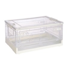 소하임 오픈형 접이식 리빙박스 투명, 화이트, 1개