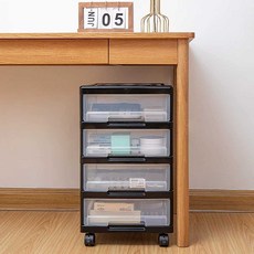 책상 틈새 서랍장 정리함 캐비닛 바퀴 사무실 이동식, 상세 페이지 참고, 4단/화이트 브라운/테이블 아래