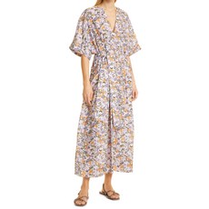 빈스 여성 플라워 플로럴 벨트 브이넥 레이온 원피스 비올레타 (관부가세포함가)