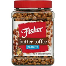 Fisher 스낵 버터 토피 피넛 1.2L(42온스) (1팩) 인공 색소나 향료 없음 100% 재활용 가능, 1.19kg