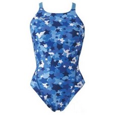 許老闆泳裝MIZUNO S/S EXER SUITS 女印花連身三角訓練泳衣 N2MA9 出清特價