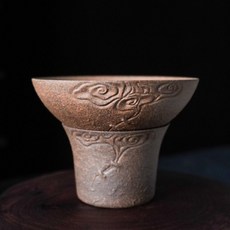老巖泥 鎏銀祥雲茶漏 原礦粗陶復古茶道配件, 老巖泥祥雲茶漏, 祥雲