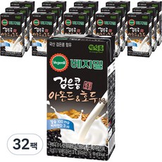 베지밀 검은콩 아몬드 앤 호두 두유, 190ml, 32개