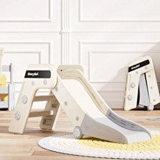 HM 2단 접이식 재미있는미끄럼틀 유아놀이기구, 1개, 아이보리외혼합색상