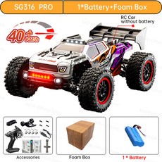 ZLL SG316 MAXPRO 116 고속 드리프트 레이싱 카 80 KMH 또는 40 KMH 브러시리스 모터 4WD RC 자동차 오프로드 자동차 장난감 선물 용품, [01] SG316 PRO 1B FB, 1개