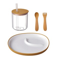 킨토 본보 유아 식기 이유식 그릇 4종 세트, 옐로우, 1개