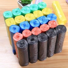 쓰레기 봉투 롤백 휴대용 일회용 쓰레기통 비닐봉지 45cmX50cm, 퍼플