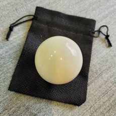 佳樺 天然玉石養生按摩球 功夫球 M30-9 附收納袋, 1個, 一顆白玉石(金)+收納袋(顏色隨機), 白玉石