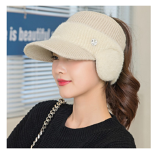 달래몬 여성 등산 골프 방한모자, 아이보리