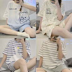 기본 깔끔한 이쁜 귀여운 플레이 잠옷 상하세트