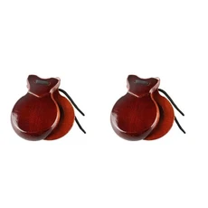 2Pcs 전통 캐스터네츠 스페인어 플라멩코 댄스 스트링 핸드 클래퍼 Orff 음악, 01 brown, 01 중국