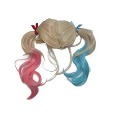 24小時出貨 小丑女假髮 (送髮網) 自殺突襲隊 慶生 cosplay 哈莉 萬聖節 雙馬尾 動漫 情趣 派對, 小丑女Harley Quinn, 小丑女, 1個