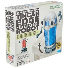 4M STEAM 파우더 키즈 그린 사이언스 페이퍼 만들기 키트 교구 재활용 및 종이 마쉐 과학 공예 야광 키트! reddot 디자인 어워드 2015 수상작 만 5세 이상, 깡통 가장자리 탐지기 로봇