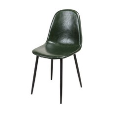 復古仿牛皮餐椅 化妝椅 書桌椅 工業風椅子, 皮革綠, 1個