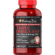 퓨리탄프라이드 트리플 오메가 3-6-9 속방형 240소프트젤, 1개, 240정