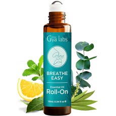 Gya Labs 샌달우드 오일 롤온 - 여성 및 남성용 샌달우드 향수 피부용 100%, 4 Breathe (Roll On), 1개