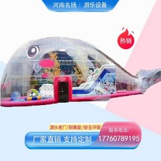 맞춤제작 대형 에어바운스 야외 슬라이드 미끄럼틀 놀이터, 고래(투명)/8x20/제곱