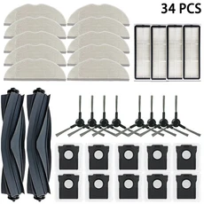 드리미 모바 S10 / 플러스 로봇 클리닝기 액세서리 먼지 봉투 메인 사이드 브러시 천 HEPA 필터 예비 부품, 01, 20 34피스