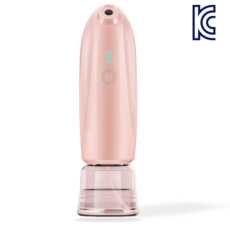 케이엠 홈케어 휴대용 충전식 고압 미세 나노입자분사 저분자 미스트기 수분공급기, 핑크