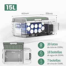 NL15 15L 휴대용 차량 냉장고 12V 미니 냉동고 1224V 100240V AC 쿨러 아이스박스 트럭 캠핑용