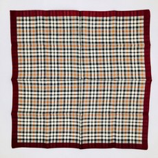 小老闆萬國商舖 日本製 輕薄純棉紳士手帕-紅邊經典細格 清洗方便衛生, 1個