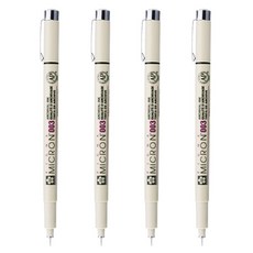 사쿠라 피그마 마이크론 피그먼트 잉크펜, 4개, 003(0.15mm)-블랙