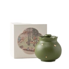 青釉灑金花口茶葉罐 禮盒裝, 灑金 - 花口茶葉罐 禮盒裝, 1個