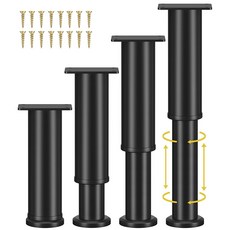 침대 프레임/베드 센터 슬랫용 조절 가능한 침대 지지 다리 4개 침대/소파/캐비넷/ /드레서/테이블용 금속 조절 가능한 가구 다리 7 08-13인치 두꺼운 침대 교체 다리, 7.08-13 inch (4pcs)