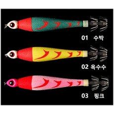 나우바이트 오징어 한치 이카메탈, 40호 3색(수박, 옥수수 핑크) 1세트, 3개, 150g