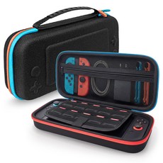 뷰씨 닌텐도 스위치 2 안티쇼크 칩 보관 풀커버 휴대용 파우치 케이스, 1개, 블루오렌지, 닌텐도 스위치2