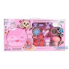 小胡玩具 貓咪背包美容飾品組 扮家家酒兒童玩具, 1個, 粉紅