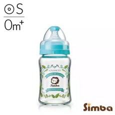 小獅王辛巴 蘿蔓晶鑽玻璃奶瓶 寶寶奶瓶, 天藍, 180ml, 1個