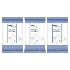몰리케어 일회용 샤워 물티슈 장갑, 3개, 8매입, 250g