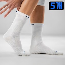 제로아 더블쿠션 남녀공용 스포츠 러닝 양말, 5개, 화이트