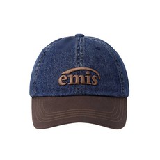 Emis 字母刺繡帽 藍色/深棕色