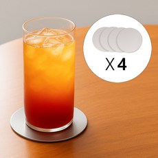 라인하임 스텐 티코스터 컵받침 4개, 1세트, 원형