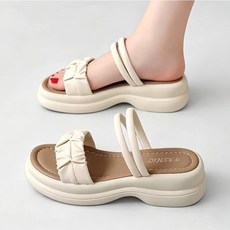 Modern Fashion 여성 경량 캐주얼 샌들 통굽 밴딩 슬리퍼
