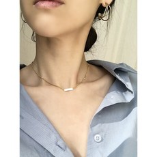 925실버 14K도금 미니 스틱 목걸이
