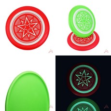 어둠에서 빛나는 야광 프리스비 야외용품 플라스틱 레저, 그린